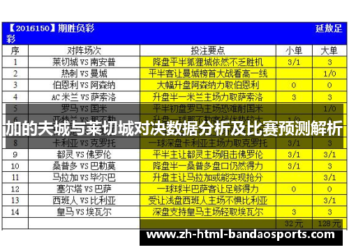 加的夫城与莱切城对决数据分析及比赛预测解析